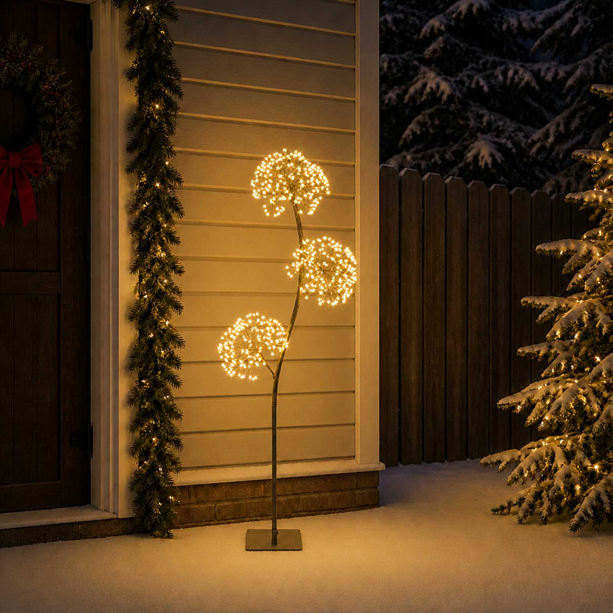 S-Shape LED Christmas Tree Black 18 x 18 x Steel Black (warm white) 120 cm