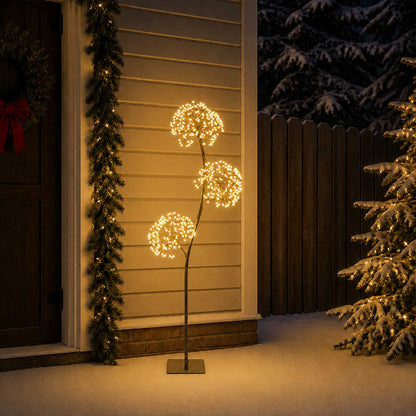 S-Shape LED Christmas Tree Black 18 x 18 x Steel Black (warm white) 120 cm