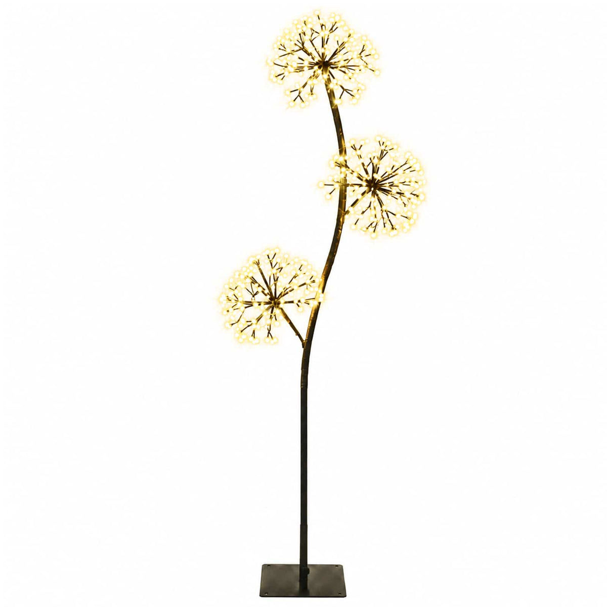 S-Shape LED Christmas Tree Black 18 x 18 x Steel Black (warm white) 120 cm