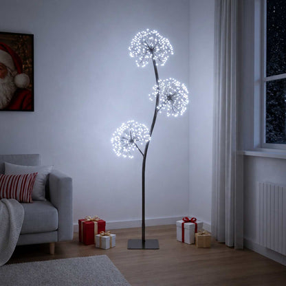 vidaXL S-Shape LED Christmas Tree Black 18 x 18 x 120 cm Steel 3