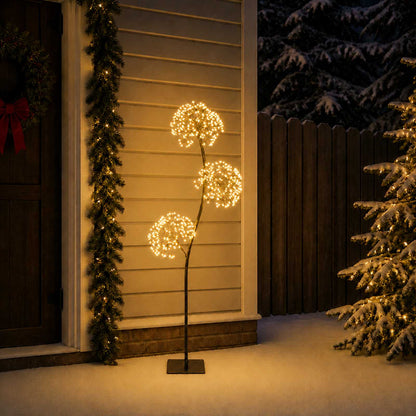 S-Shape LED Christmas Tree Black 18 x 18 x Steel Black (warm white) 150 cm