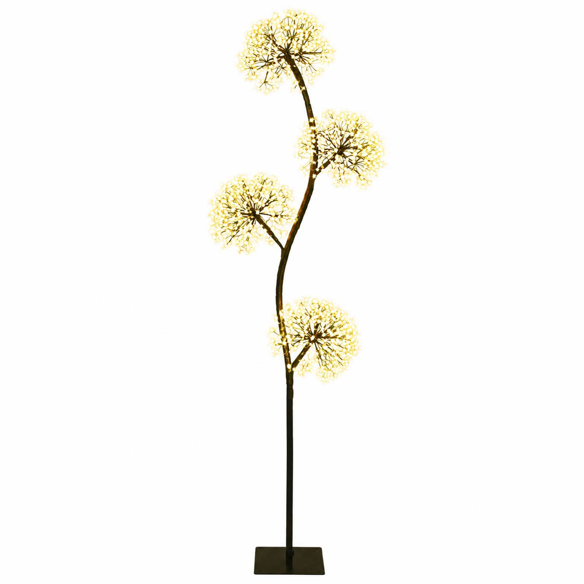 S-Shape LED Christmas Tree Black 18 x 18 x Steel Black (warm white) 150 cm