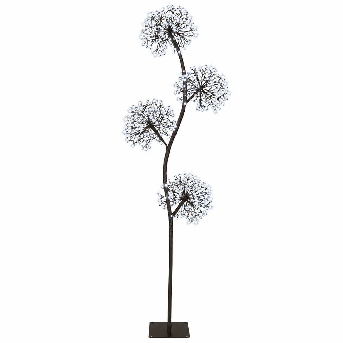 S-Shape LED Christmas Tree Black 18 x 18 x Steel Black (cold white) 150 cm