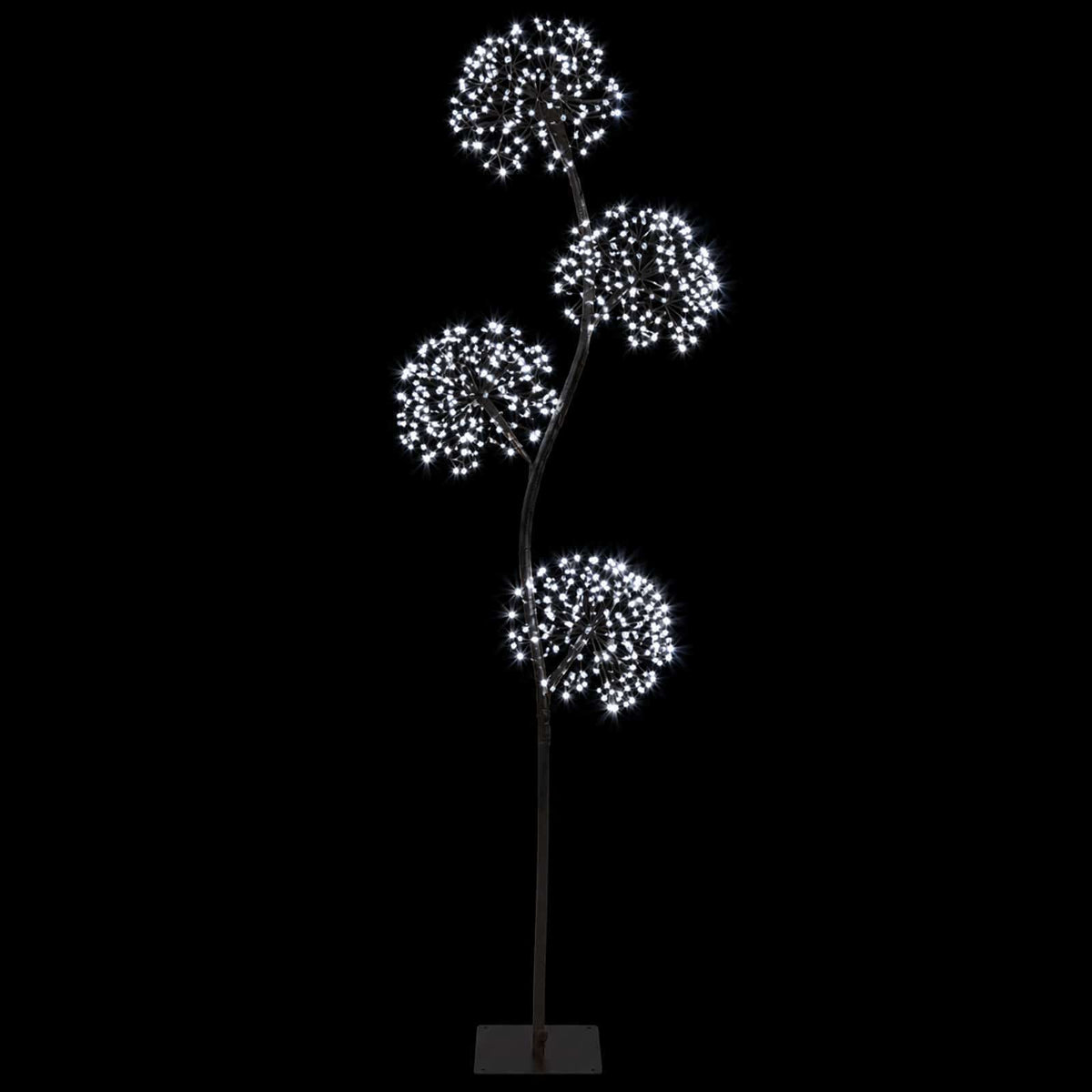 vidaXL S-Shape LED Christmas Tree Black 18 x 18 x 150 cm Steel 4