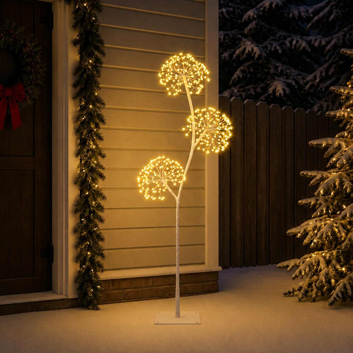 S-Shape LED Christmas Tree Black 18 x 18 x Steel White (warm white) 120 cm
