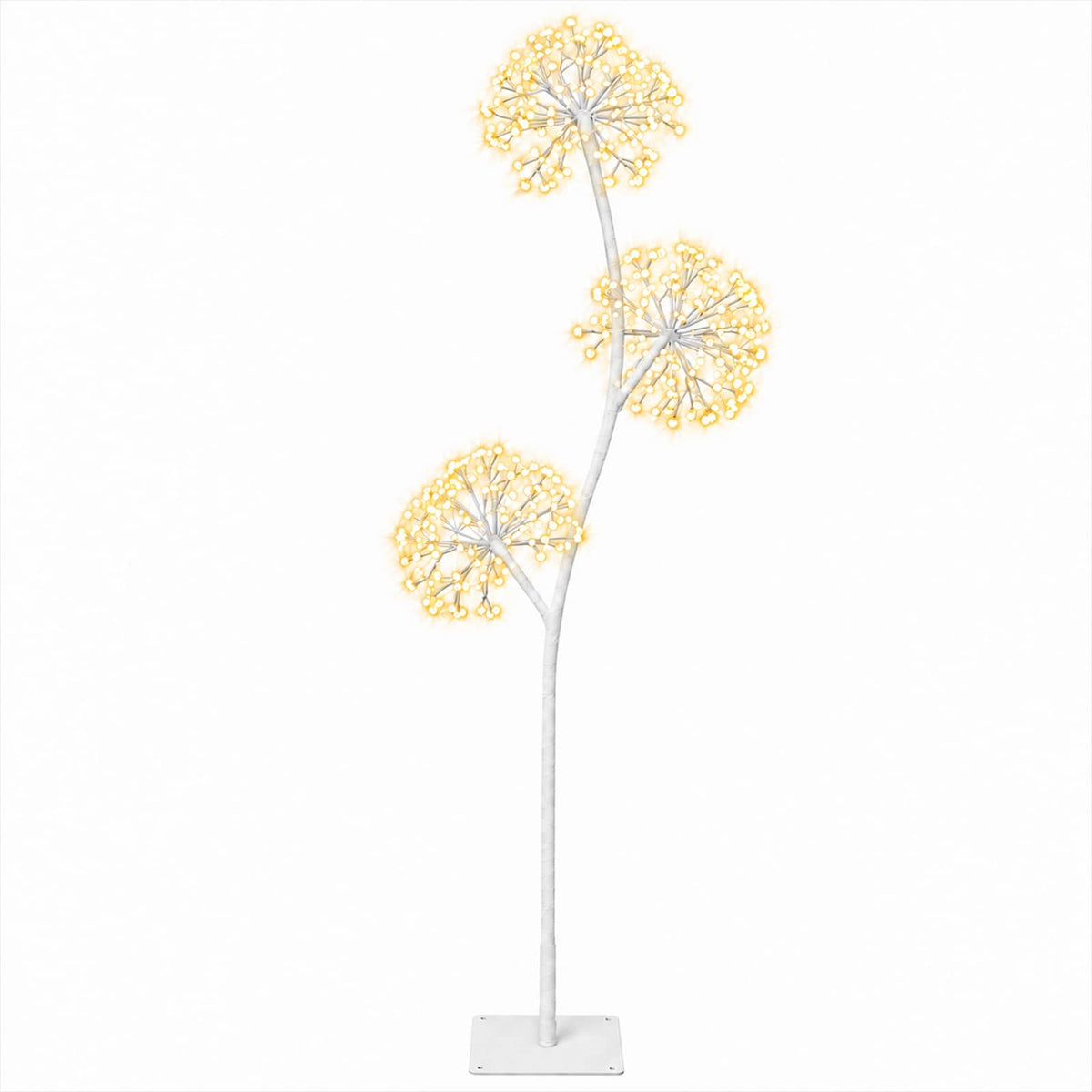 S-Shape LED Christmas Tree Black 18 x 18 x Steel White (warm white) 120 cm