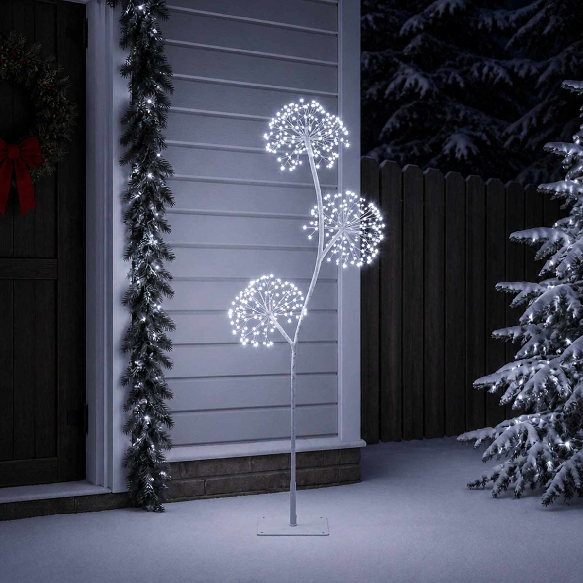 S-Shape LED Christmas Tree Black 18 x 18 x Steel White (cold white) 120 cm