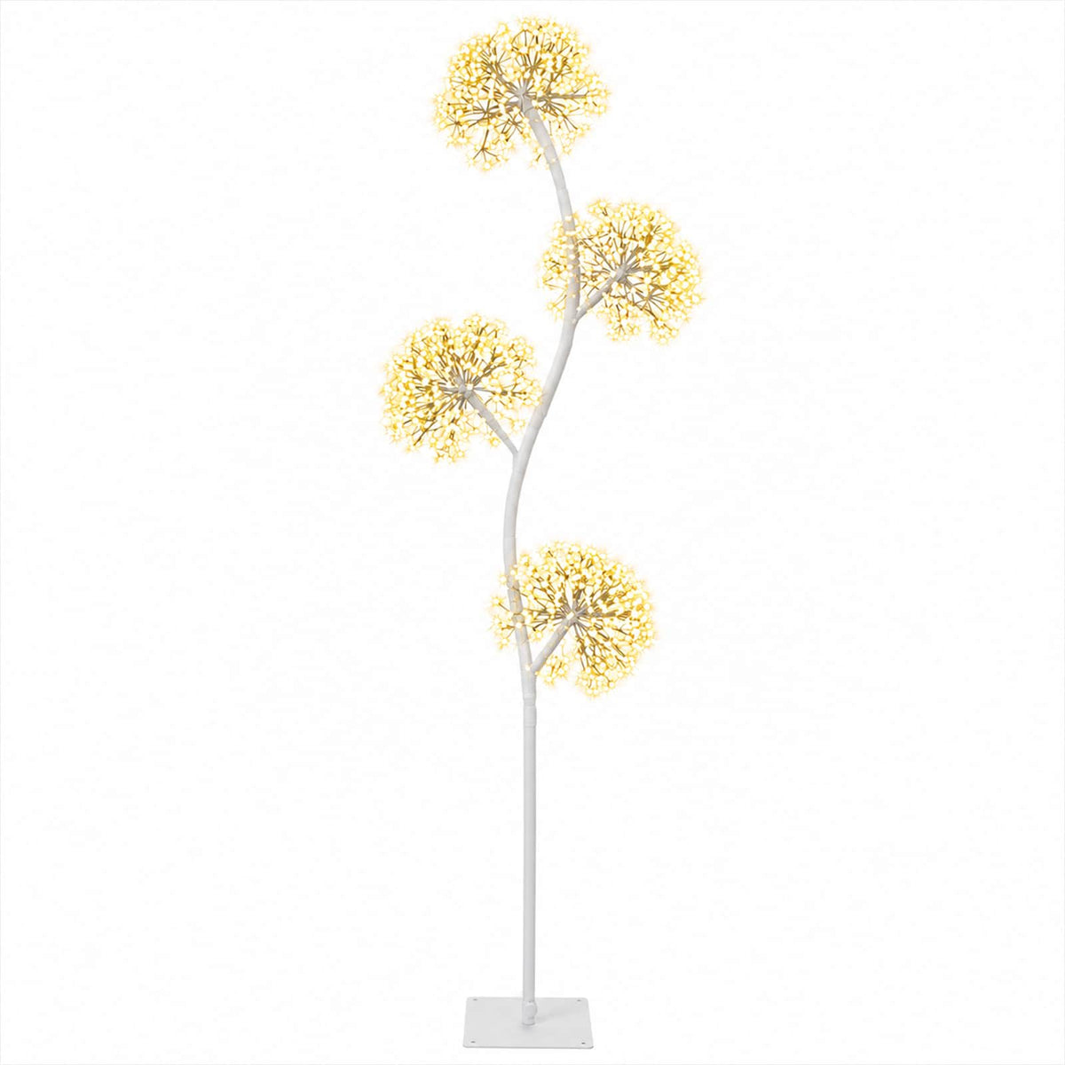 S-Shape LED Christmas Tree Black 18 x 18 x Steel White (warm white) 150 cm