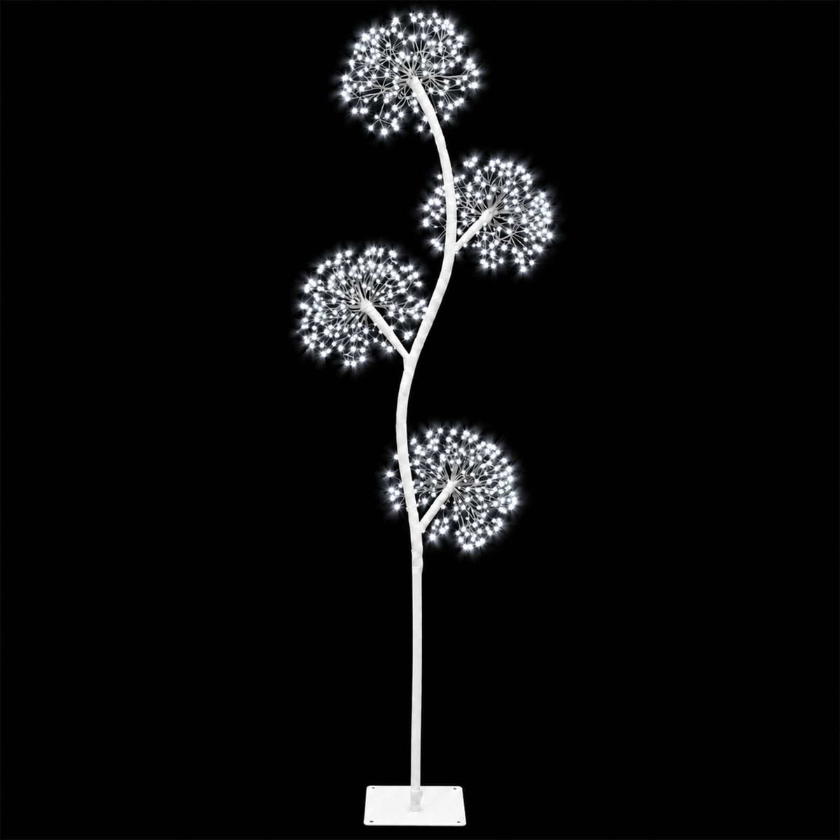 vidaXL S-Shape LED Christmas Tree White 18 x 18 x 150 cm Steel 4