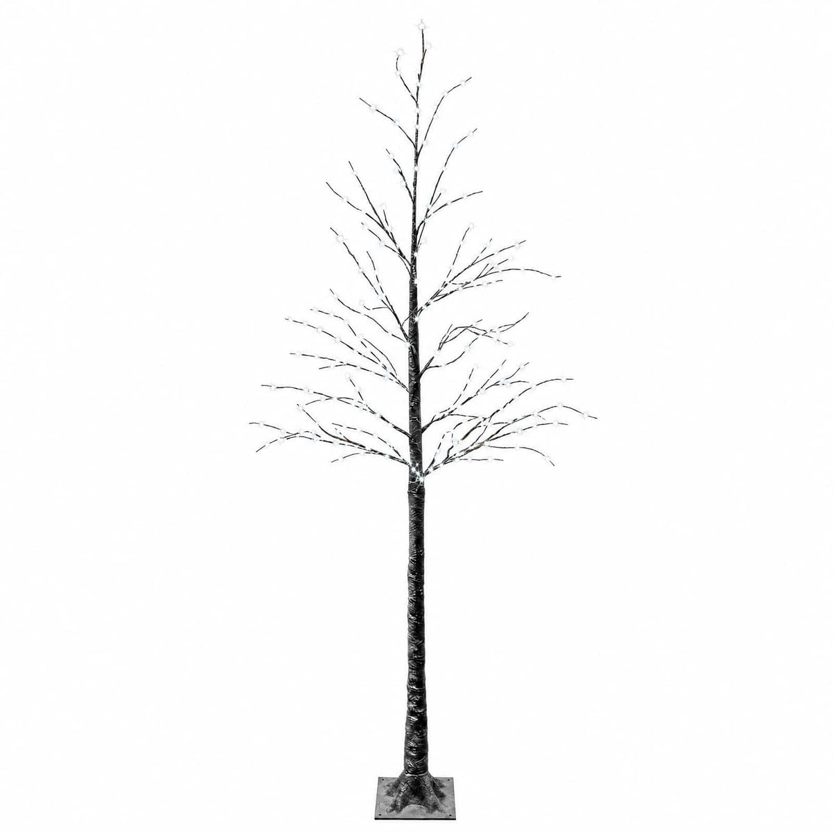 Snow-Covered LED Christmas Tree Brown 22 x 22 x Plastic 210 cm Cold white