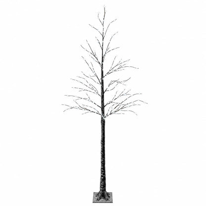 Snow-Covered LED Christmas Tree Brown 22 x 22 x Plastic 210 cm Cold white