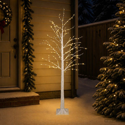 Birch Christmas Tree White 22 x 22 x Plastic 174 LEDs 180 cm Warm white