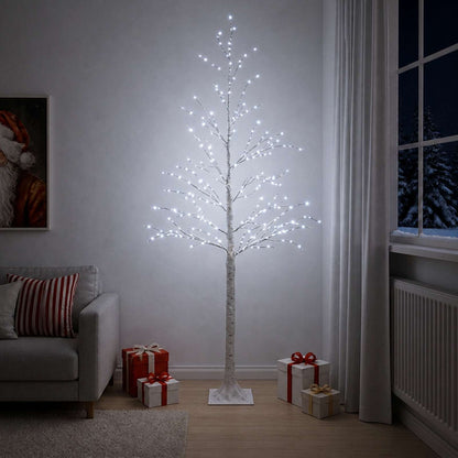 Birch Christmas Tree White 22 x 22 x Plastic 174 LEDs 210 cm Cold white