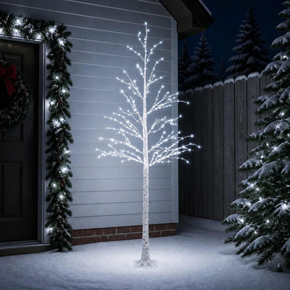 Birch Christmas Tree White 22 x 22 x Plastic 174 LEDs 210 cm Cold white