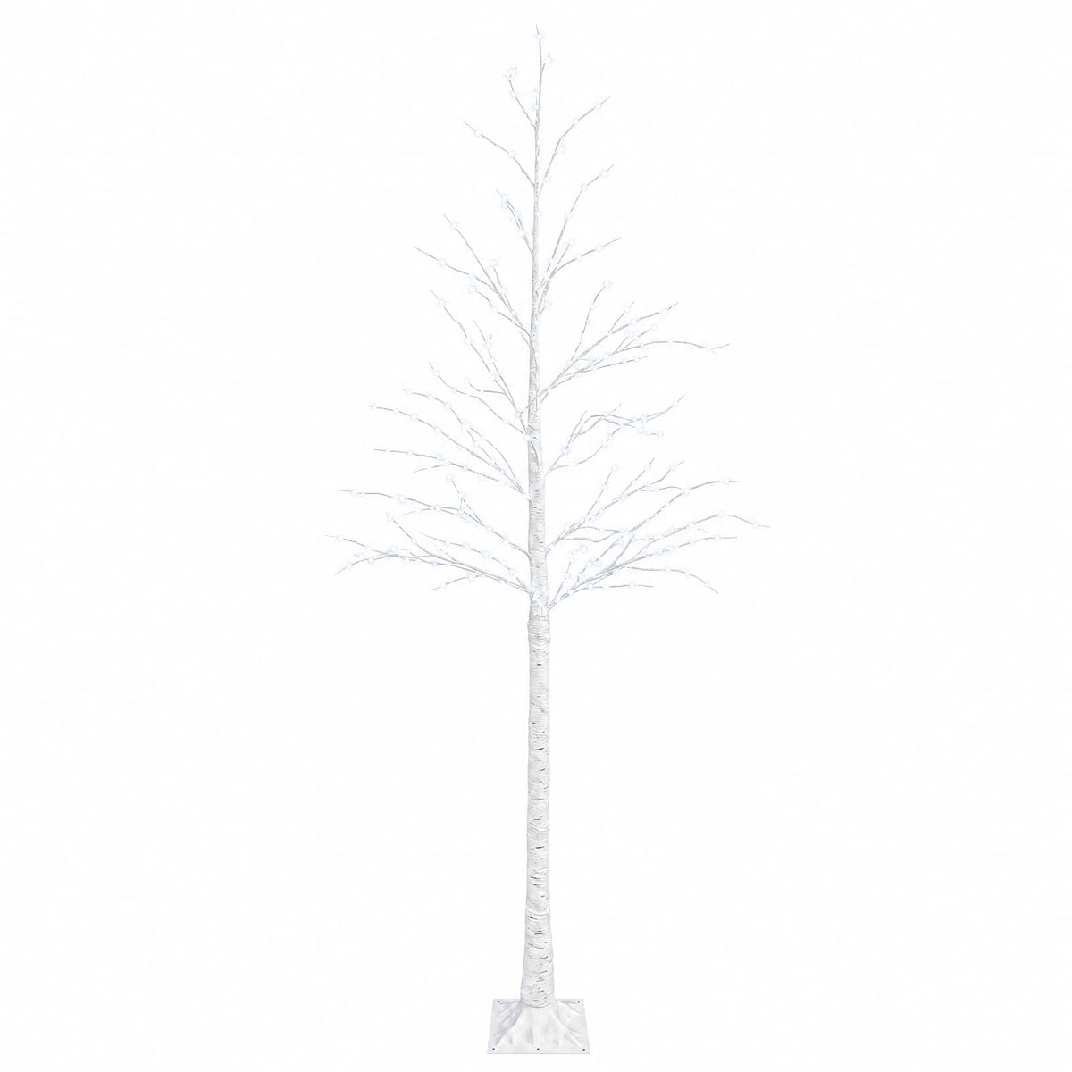 Birch Christmas Tree White 22 x 22 x Plastic 174 LEDs 210 cm Cold white