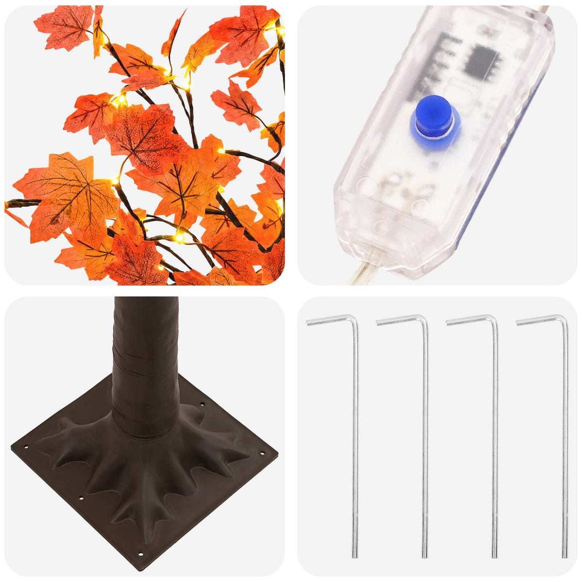 vidaXL LED Maple Christmas Tree Brown 210 cm Plastic 144 LEDs 5