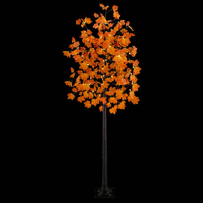 vidaXL LED Maple Christmas Tree Brown 240 cm Plastic 192 LEDs 4