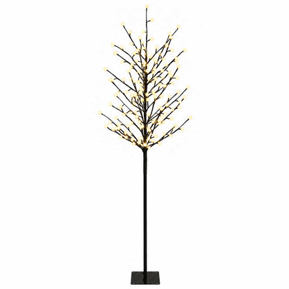 LED Ball Christmas Tree Black Steel 220 LEDs 180 cm Warm white