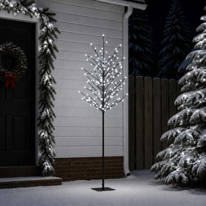 LED Ball Christmas Tree Black Steel 220 LEDs 180 cm Cold white