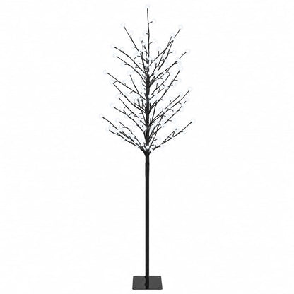 LED Ball Christmas Tree Black Steel 220 LEDs 180 cm Cold white