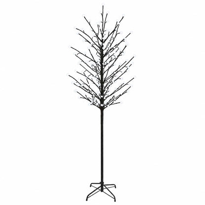 LED Ball Christmas Tree Black Steel 220 LEDs 210 cm Cold white