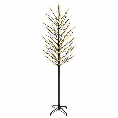 LED Ball Christmas Tree Black Steel 220 LEDs 240 cm Warm white