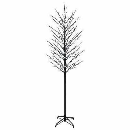 LED Ball Christmas Tree Black Steel 220 LEDs 240 cm Cold white