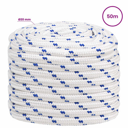 vidaXL Multipurpose Utility Rope 20 mm 50 m White and Blue PP 6