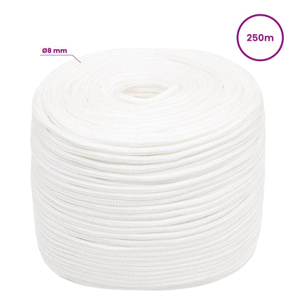 vidaXL Multipurpose Utility Rope 8 mm 250 m White PP 420 kg Max Load 6