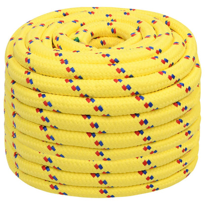 vidaXL Multipurpose Utility Rope 20 mm 50 m Yellow PP 2400 kg Max Load 2