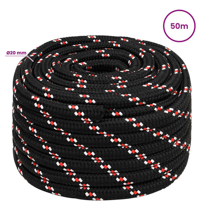 vidaXL Multipurpose Utility Rope 20 mm 50 m Black and Red PP 6