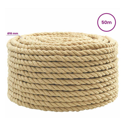 Multipurpose Utility Rope PP Length 50 m Natural 16 mm
