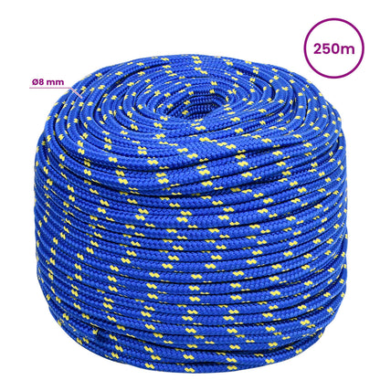 vidaXL Multipurpose Utility Rope 8 mm 250 m Blue PP 420 kg Max Load 6