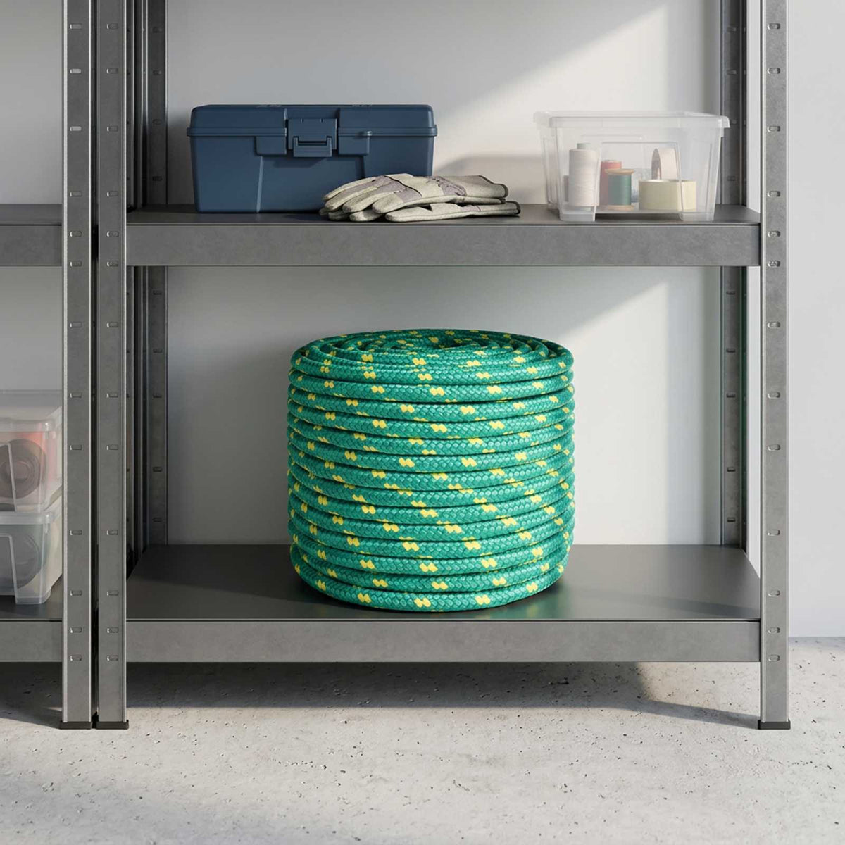 vidaXL Multipurpose Utility Rope 14 mm 100 m Green PP 1275 kg Max Load 1