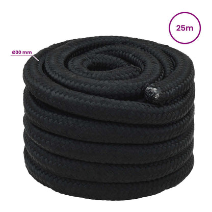 Multipurpose Utility Rope PP 27 kg Max Load Length 25 m Black 30 mm