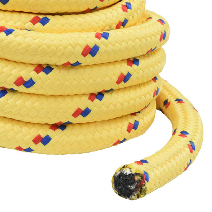 vidaXL Multipurpose Utility Rope 40 mm 10 m Yellow PP 9600 kg Max Load 4