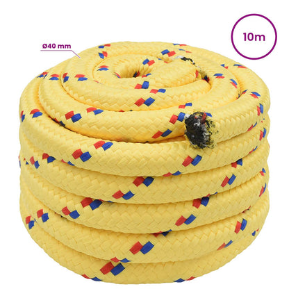 vidaXL Multipurpose Utility Rope 40 mm 10 m Yellow PP 9600 kg Max Load 5