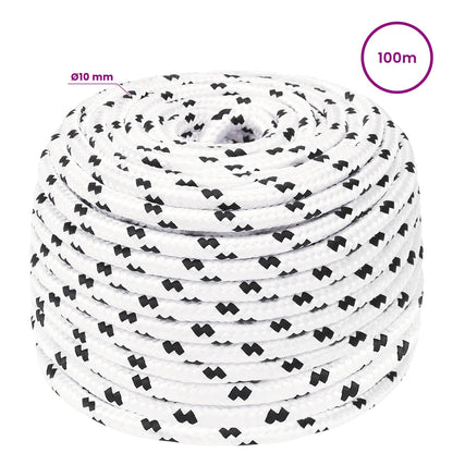 vidaXL Multipurpose Utility Rope 10 mm 100 m White Polyester 6