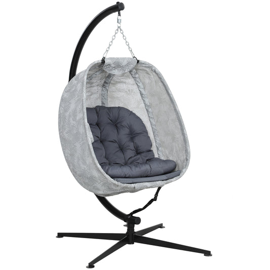 Outsunny Hanging Egg Chair in Grey