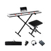 88-Key Electric Piano Keyboard Digital Piano with Adjustable Stand and Stool-White