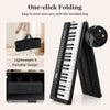 88 Key Foldable Piano Keyboard with MIDI Wireless Connection and Microphone-Black