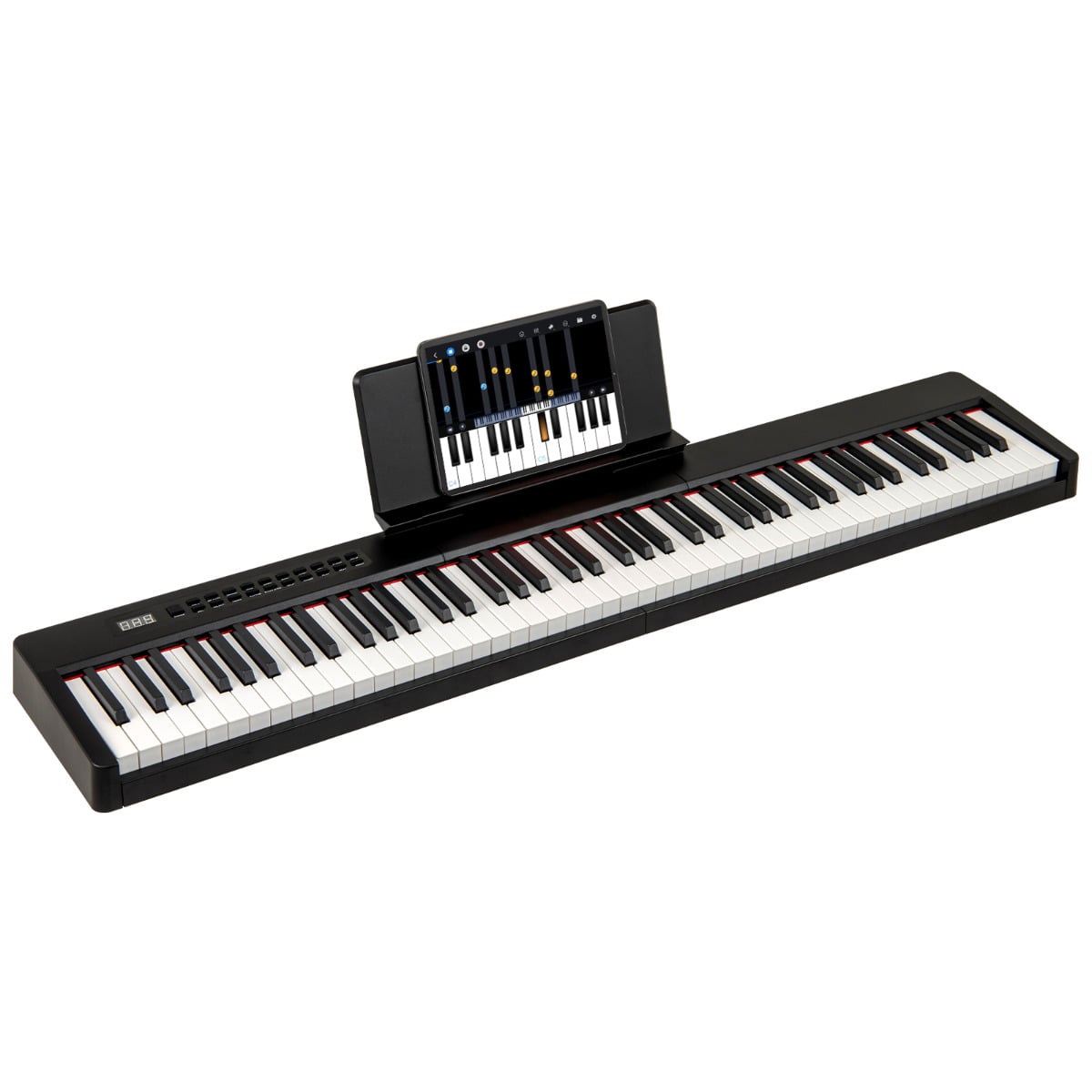 88 Keys Velocity-Sensitive Piano Keyboard with Music Stand and Carry Bag-Black