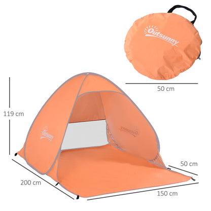 Outsunny 2 Person Pop Up UV Shelter Shade in Orange