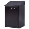 Steel Lockable Postbox Locking Home Letter Post Box Wall Mounted-Black