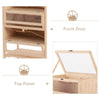 PawHut Wooden Large Hamster Cage, Gerbil Cage 4 Layers with Tall Bottom & Storage Shelf