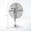 HOMCOM Three-Speed Oscillating Desk Fan - Silver-Tone