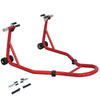 HOMCOM Front Motorcycle Paddock Stand Motorbike Stand with Anti-Slip Mat, U-Shaped and L-Shaped Adapters, 200 kg Capacity, for 18