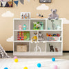 3-Tier Open Bookcase 8-Cube Floor Standing Storage Shelves Display Cabinet-White