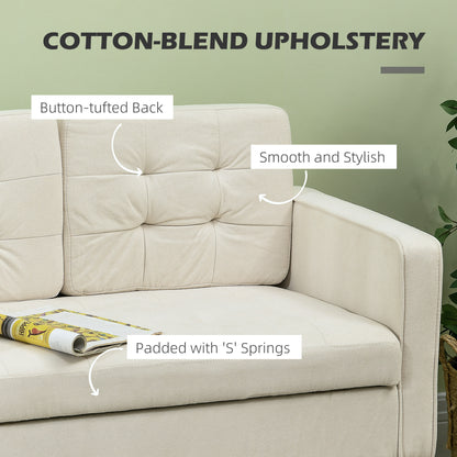 HOMCOM Modern Loveseat Sofa in Cream White
