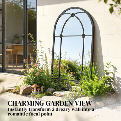 Outsunny Arched Mirror in Black